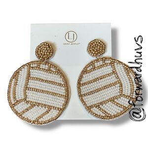 Hand Crafted Laura Janelle Volleyball Bead Earrings